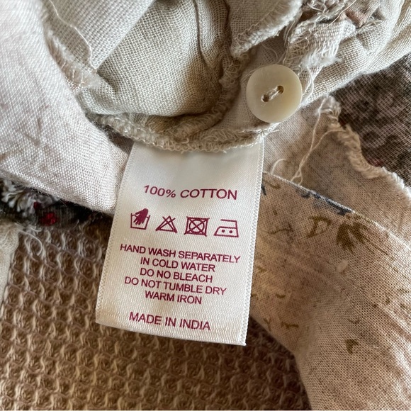 Paper Lace Chic Boho Oversized Linen Cotton Cottagecore Dress One Size - Picture 8 of 8